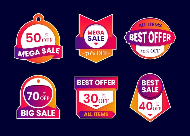 Free vector gradient sale badges collection