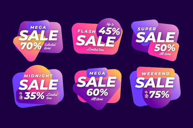 Free vector gradient sale badges collection