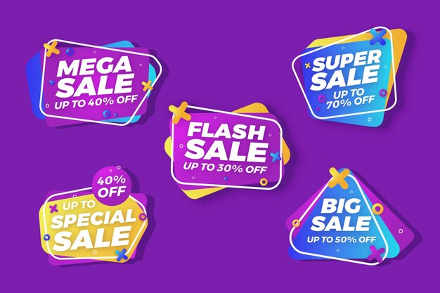 gradient sale badges collection