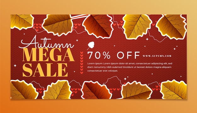 Free vector gradient sale banner template for autumn celebration