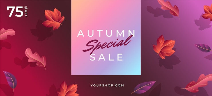 Free Vector gradient sale banner template for autumn celebration
