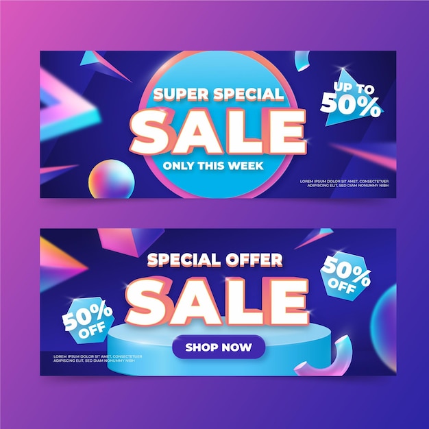 Gradient sale banner template