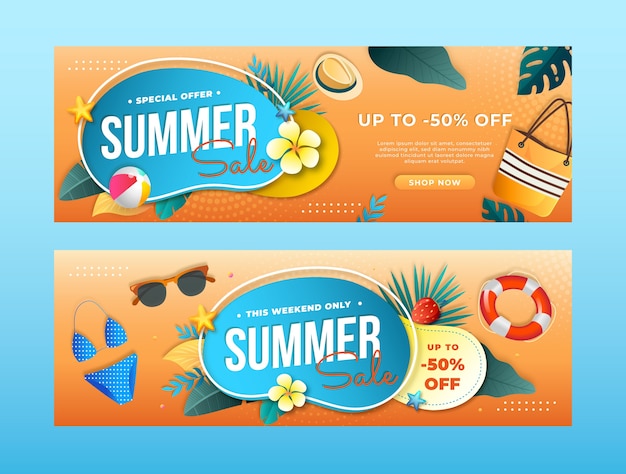 Free vector gradient sale banner template