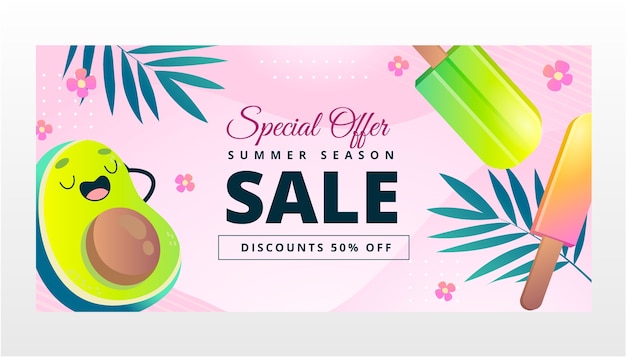 Free vector gradient sale banner template