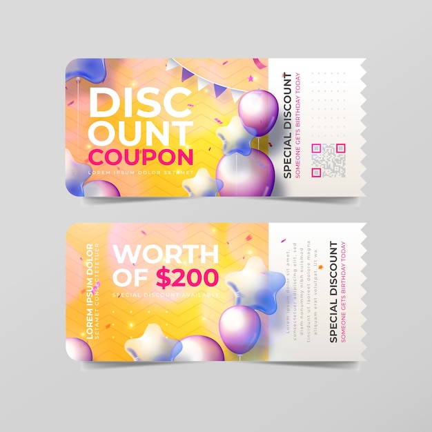 Free vector gradient sale coupon design template