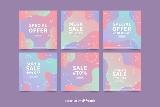 Free vector gradient sale instagram post collection