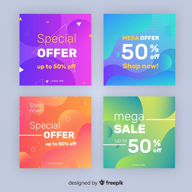 Free vector gradient sale instagram post collection