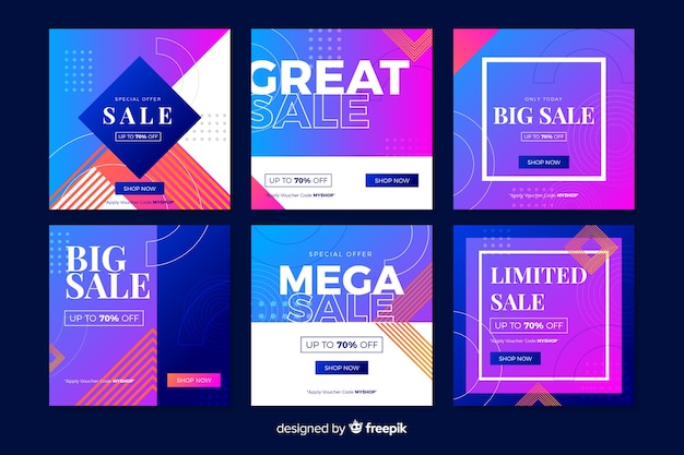 Free vector gradient sale instagram post collection