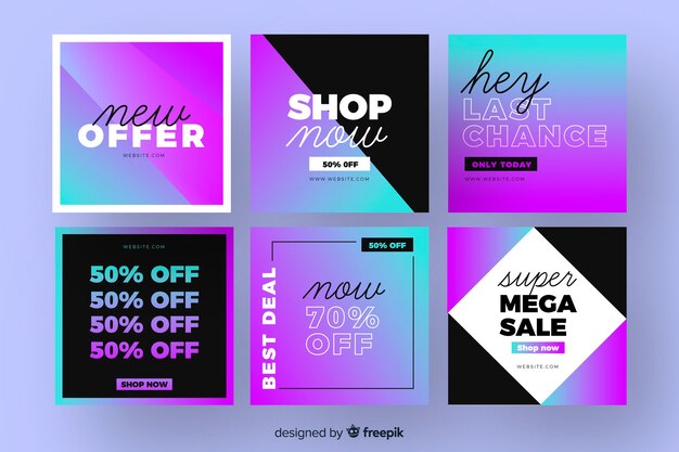 Free vector gradient sale instagram post collection