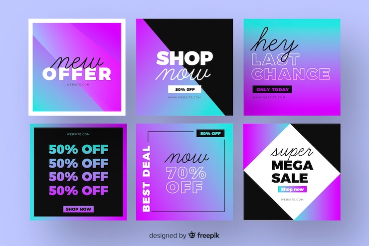 Free Vector gradient sale instagram post collection