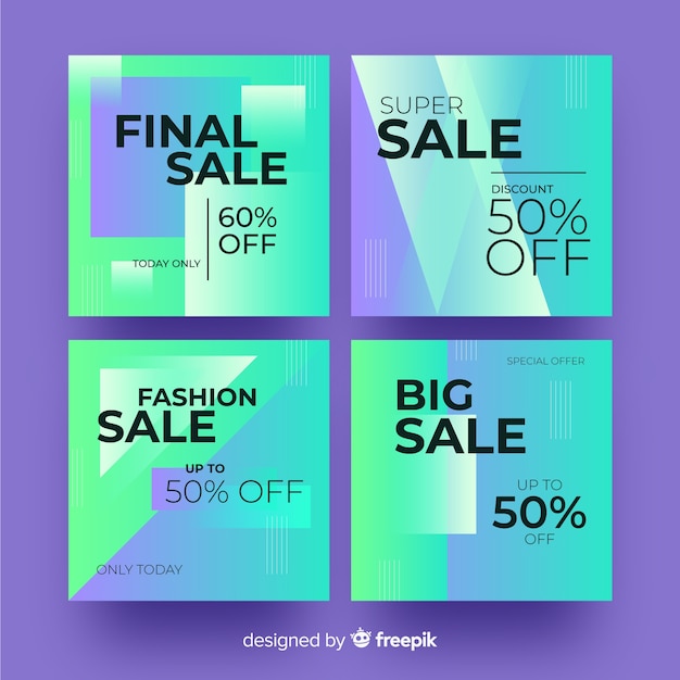 Free vector gradient sale instagram post collection