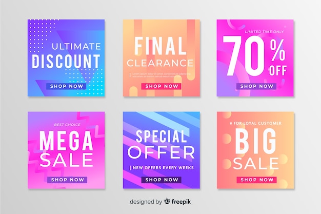 Free vector gradient sale instagram post collection