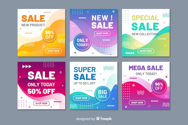 Free vector gradient sale instagram post collection