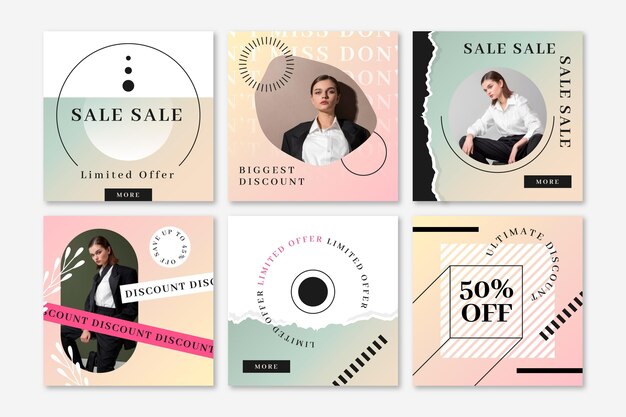Gradient Sale Instagram 포스트 컬렉션