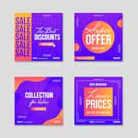 Free vector gradient sale instagram post set