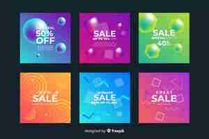 Free vector gradient sale instagram posts collection