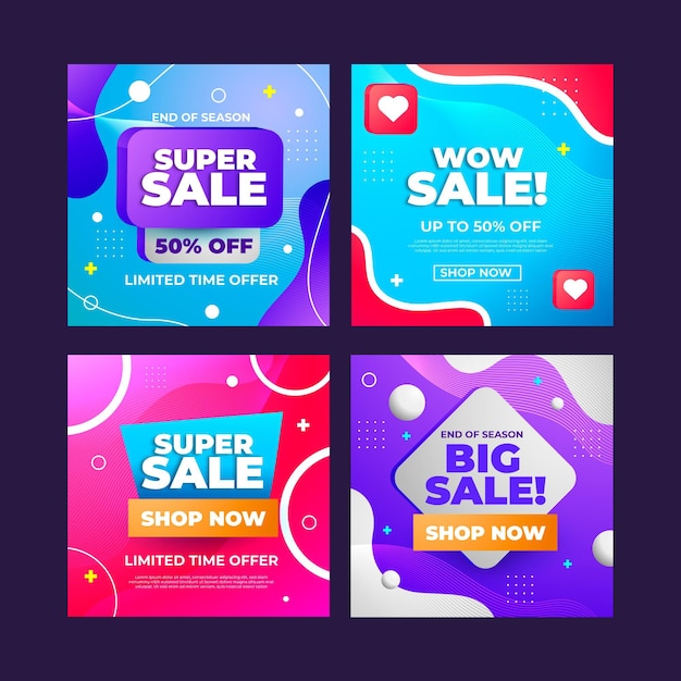 Gradient sale instagram posts with photo