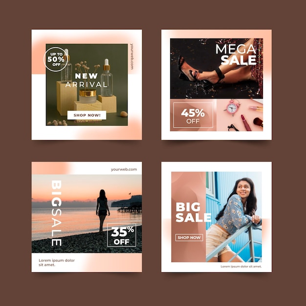 Free vector gradient sale instagram posts