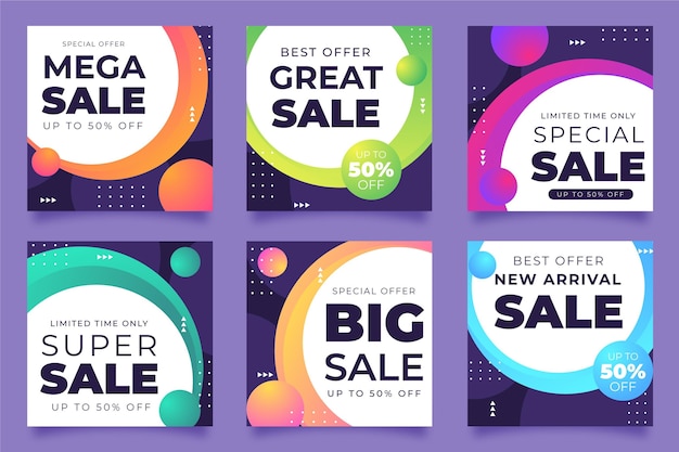 Free vector gradient sale instagram posts