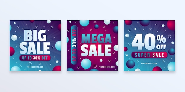 Free vector gradient sale instagram posts