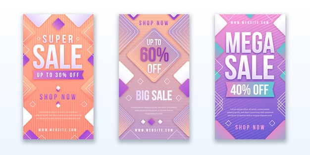 Gradient sale instagram stories set