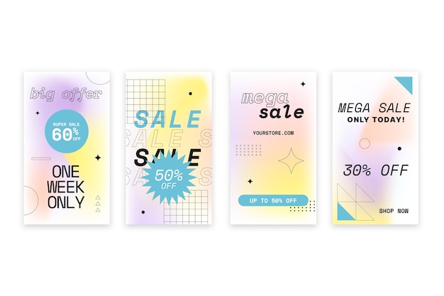 Gradient sale instagram stories set