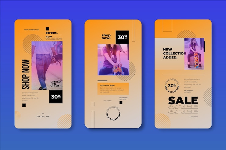 Free Vector gradient sale instagram story collection