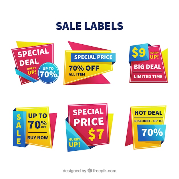 Free vector gradient sale label collection