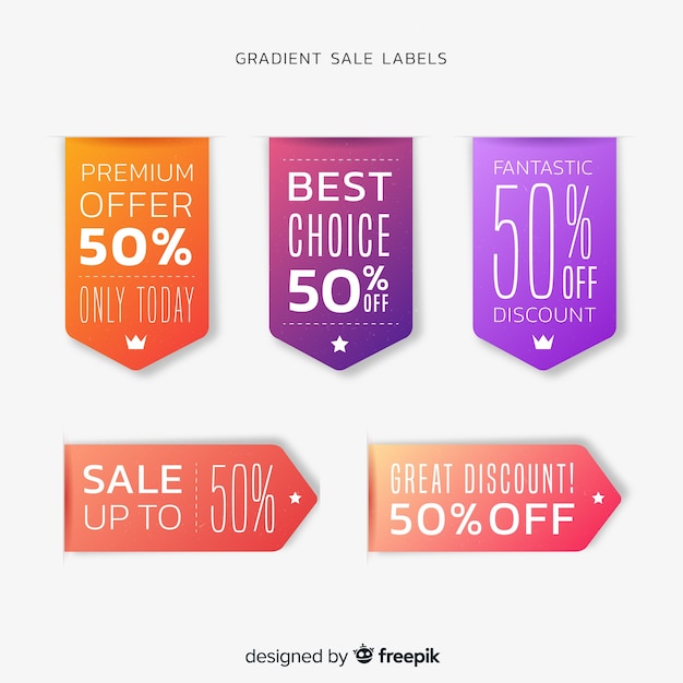 Free vector gradient sale label collection