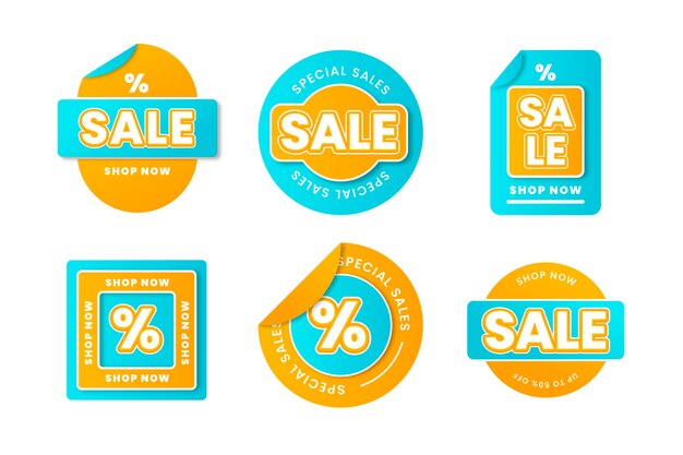 Gradient sale labels collection