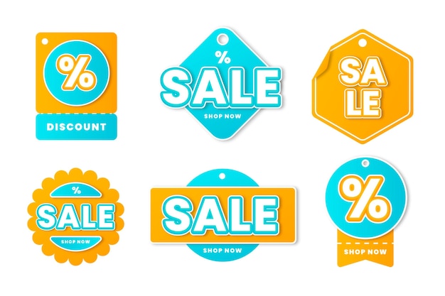 Free vector gradient sale labels collection