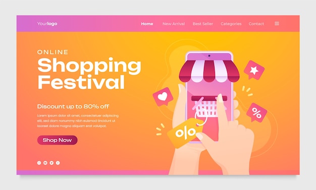 Gradient sale landing page design