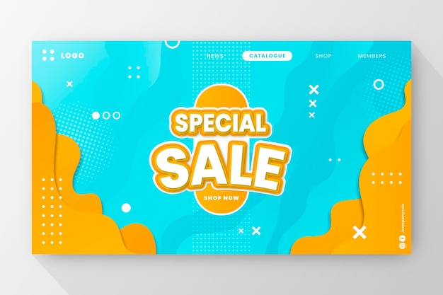 Gradient sale landing page template