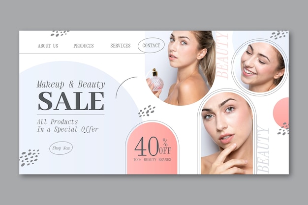 Free vector gradient sale landing page with photo