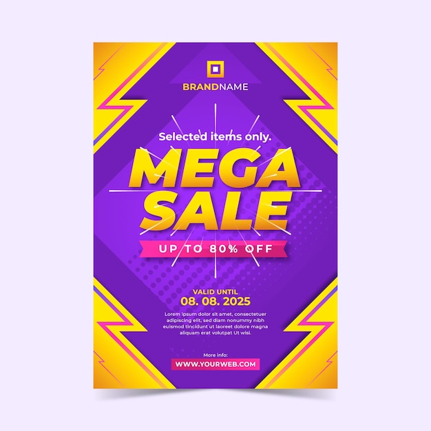 Free vector gradient sale vertical poster template