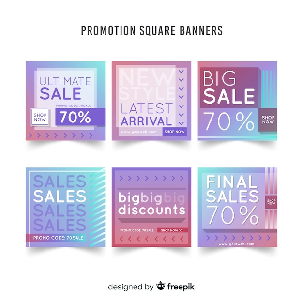 Gradient sales banner collection