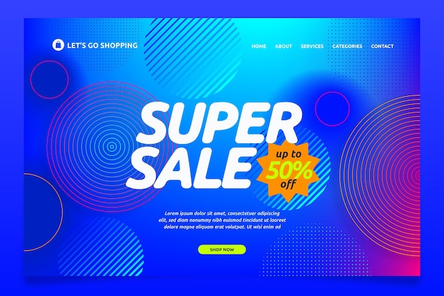 Gradient sales landing page