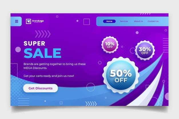 Gradient sales landing page