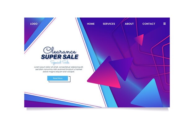 Gradient sales landing page