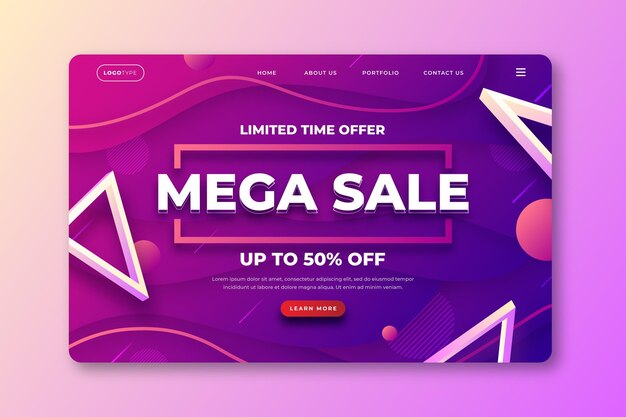 Gradient sales landing page