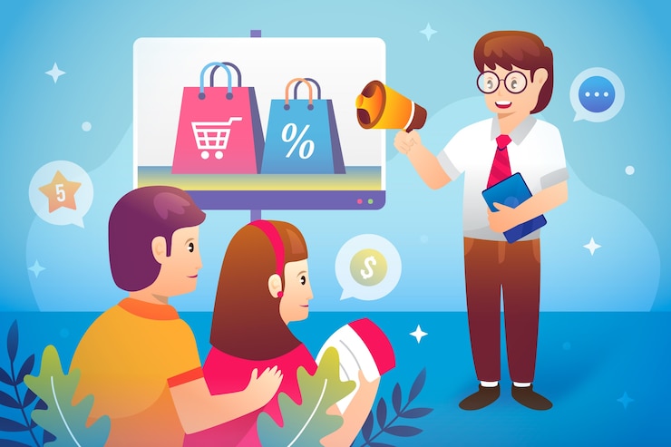 मुफ़्त वेक्टर gradient sales representative illustration