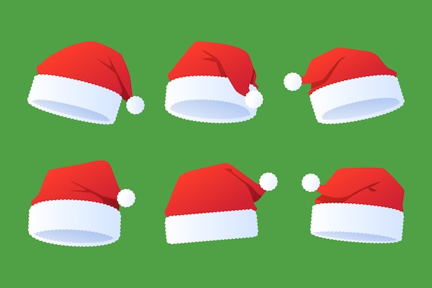 Free vector gradient santa's hat collection