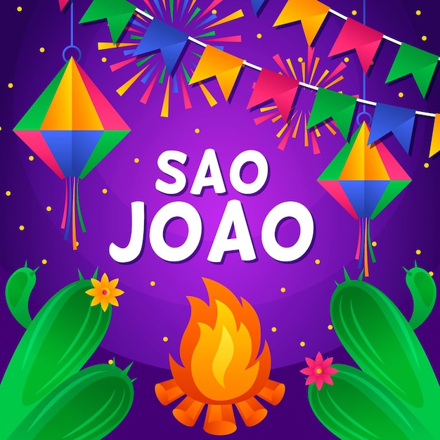 Free vector gradient sao joao illustration