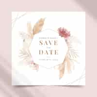 Free vector gradient save the day wedding invitation