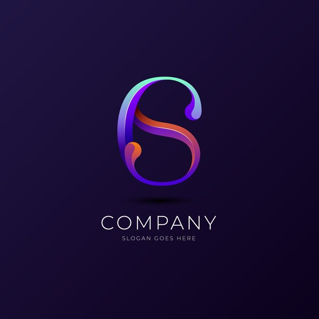 Gradient sc or cs logo template