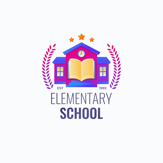 Gradient school logo design template