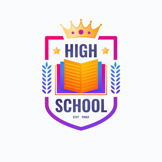 Gradient school logo design template