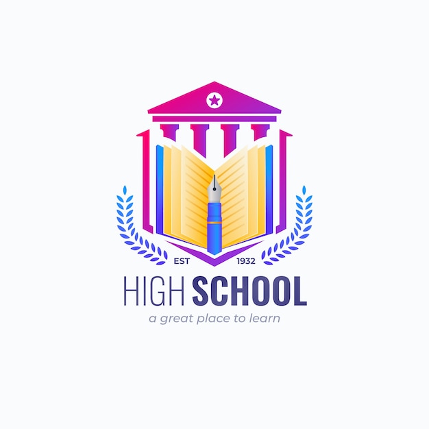 Gradient school logo design template