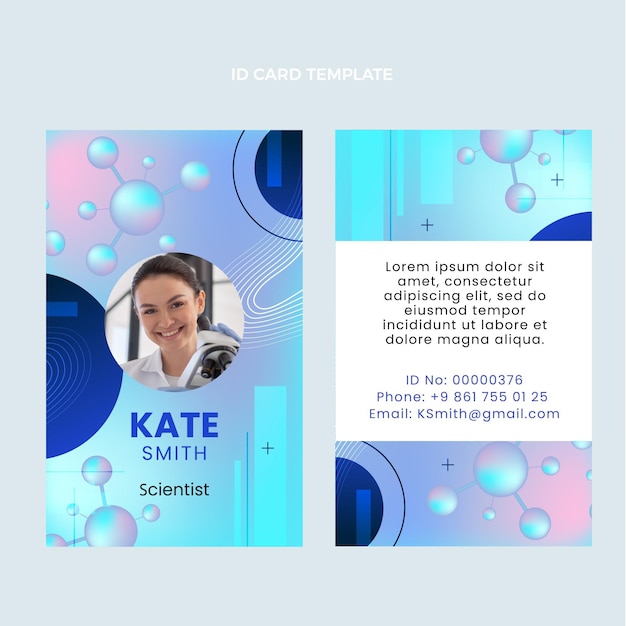 Gradient science id card template