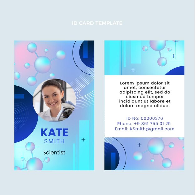 Gradient science id card template